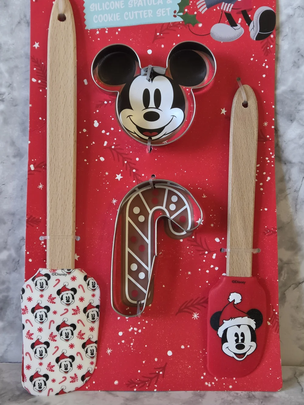 Disney Mickey Silicone Spatula & Cookie Cutter Set - Red, White